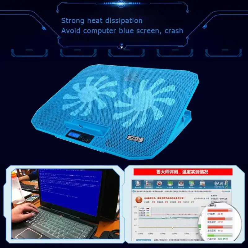 Охладитель для ноутбука ICE COOREL N106 2 usb порта 2 охлаждающий вентилятор Скорость регулируемый держатель для ноутбука ПК подставка для