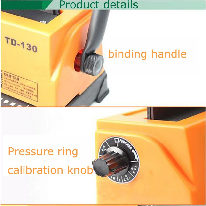 1 шт. TD-130 практичный 34 отверстия A4 станок с ручным управлением для искусственной вощины машина для переплета книг, может пробить 12 листов одновременно