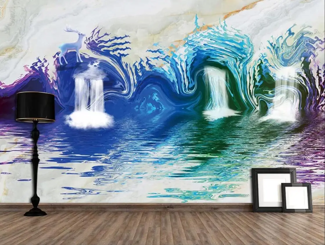 

Blue Marble Wallpaper Wall Mural Home Wall Decor Indoor for Living Room Paper Rolls Contact Paper Rolls Paper Wall Custom