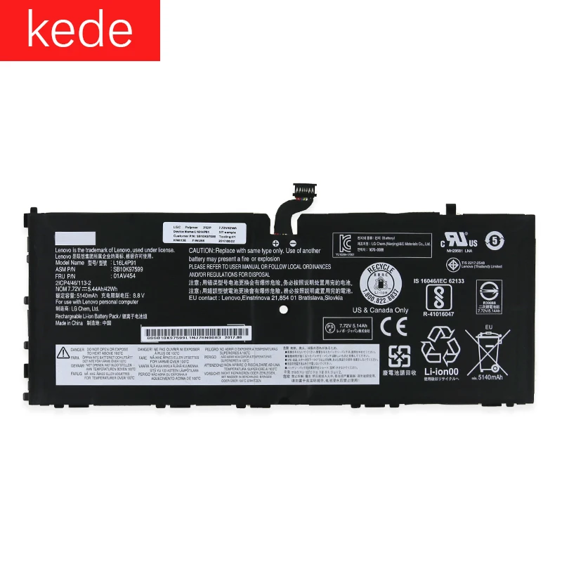 

kede Laptop battery For Lenovo ThinkPad X1 Tablet GEN 3 L16L4P91 SB10K97599 01AV454