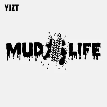 

YJZT 16CM*6.8CM Fashion Vinyl Decoration Mud Life Car Sticker Decal Black Silver Accessories C11-2098