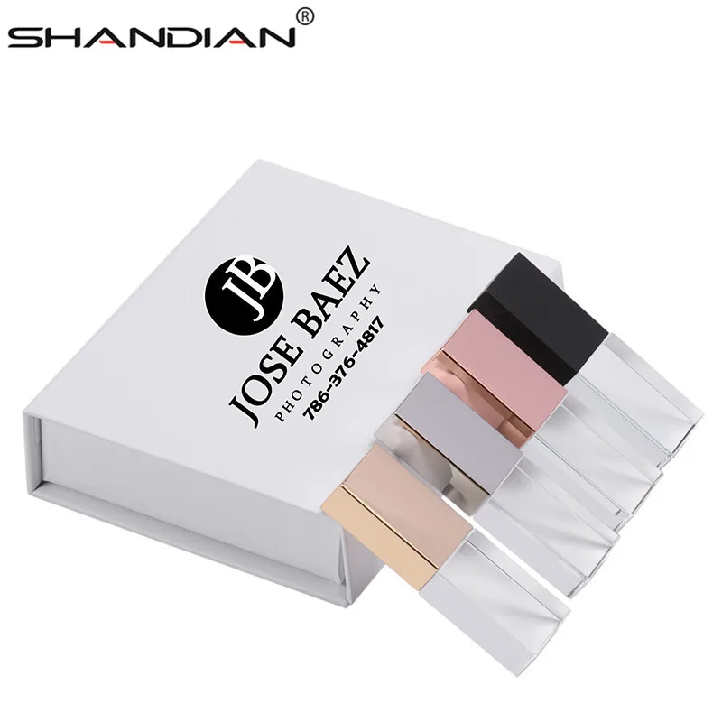 SHANDIAN Кристальный usb палочки 3D Распечатать собственный логотип 4 ГБ 16 ГБ 32 ГБ 64 ГБ флеш-накопитель usb прозрачное стекло(более 10 шт бесплатный логотип