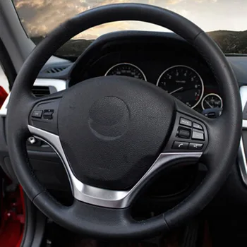 

Steering wheel decorative cover trim sticker for 3series f30 316i 320 328i 335i Interior chromium styling accessories