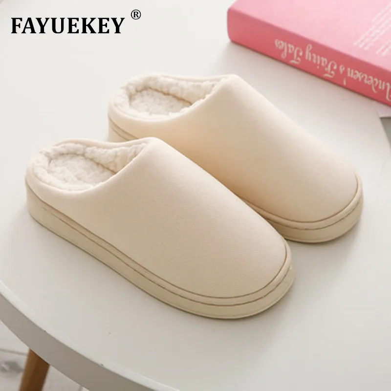 

FAYUEKEY New Winter Fashion Home Women Plush Non-slip Faux Fur Warm Slipper Indoor\Floor Outdoor Female Flat Shoes