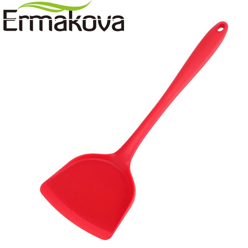 ERMAKOVA 1 шт. антипригарная силиконовая лопатка термостойкая длинная ручка