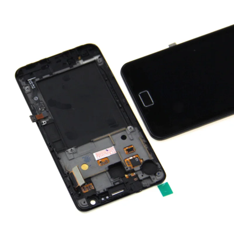 Для Samsung Galaxy S2 i9100 SII Plus i9105 ЖК дисплей с сенсорным экраном дигитайзер + рамка Полная
