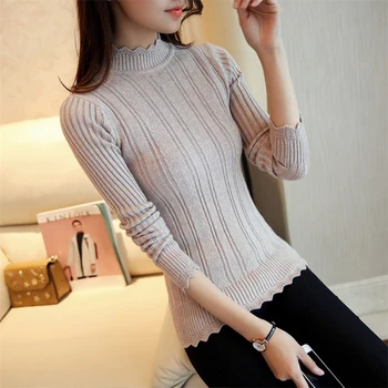 

Women Autumn Fashion Irregular Neck Pullover Sweater Ladies Knitted Brife Sweaters Female Winter Knitwear Outfit Tops