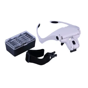 

Magnifier Glass, Adjustable 5 Lens Loupe Eyewear Magnifier With LED lights Lamp, Headband Led Magnifying Glass For Reading, Look