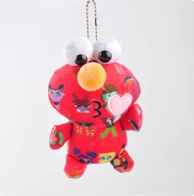 Big eye printed colorful elmo plush pendant toy doll clamshell doll
