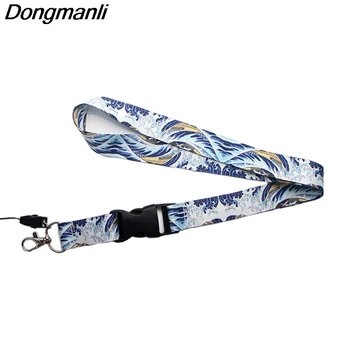 

P3853 Dongmanli Fashion kanagawa keychain lanyard Badge ID Lanyards/ Mobile Phone Rope/ Key Lanyard Neck Straps Accessories