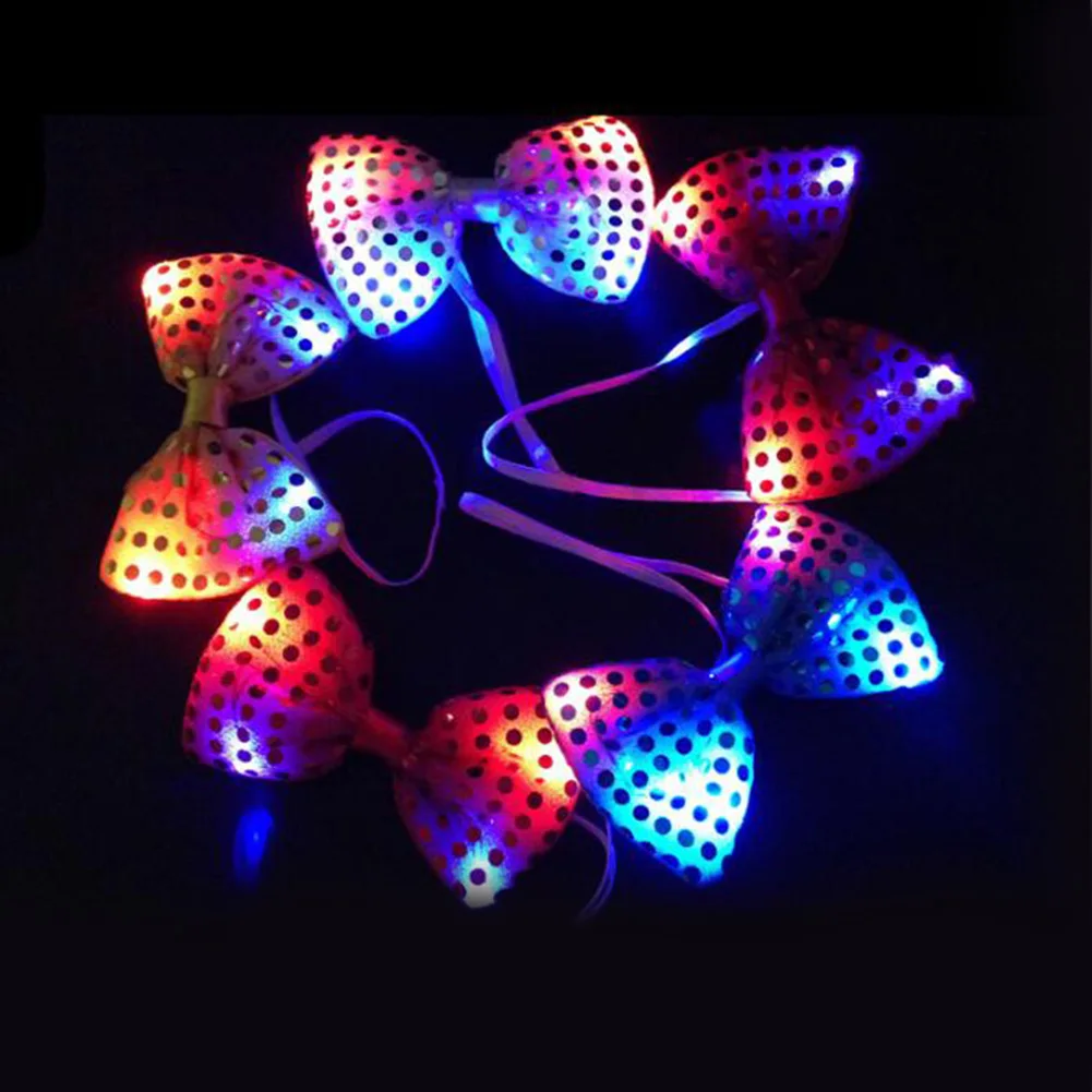 Bow Tie Necktie Lights Sequins Bowtie Wedding Mens 1 Pcs Flashing LED