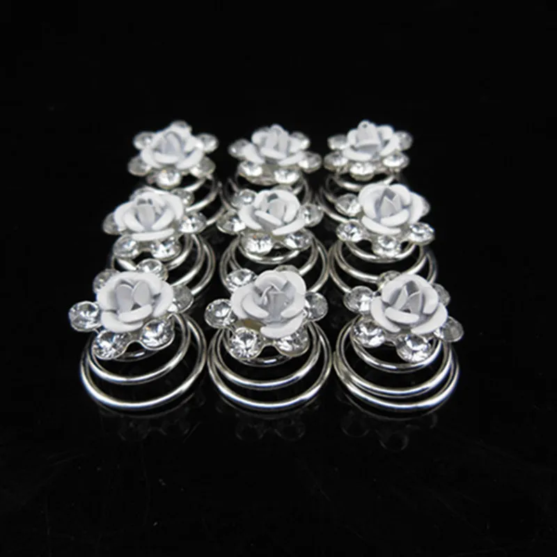 

Aliexpress selling fashion jewelry bride's hair accessories Rose Diamond iron screw clamp