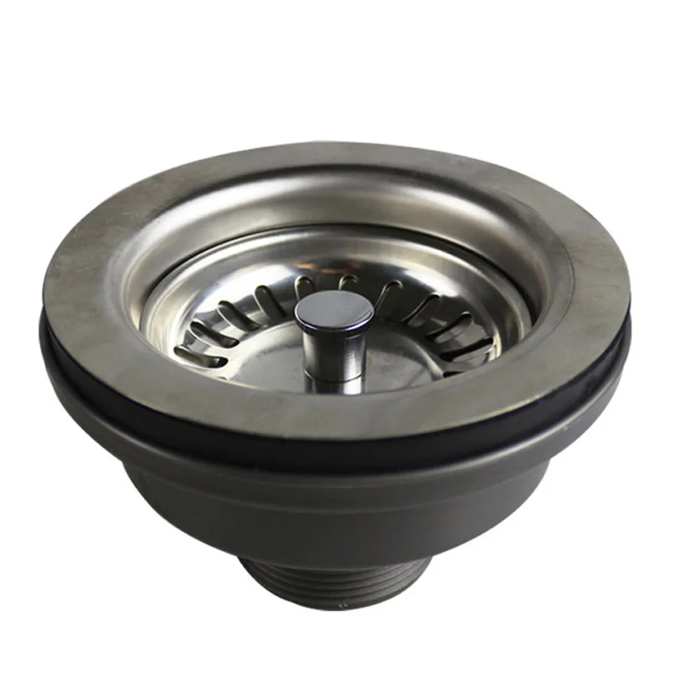 Filtro E Tappo Per Scarico Lavello 3 In 1 - Acciaio Inox 304, Antiodore, Per Foro Standard USA 3-1/2 - 2
