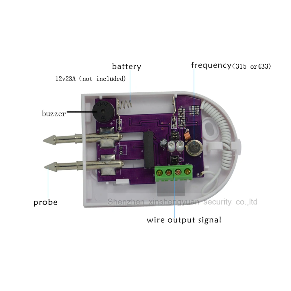 Беспроводной датчик утечки воды детектор для беспроводной безопасности GSM сигнализация 433 МГц