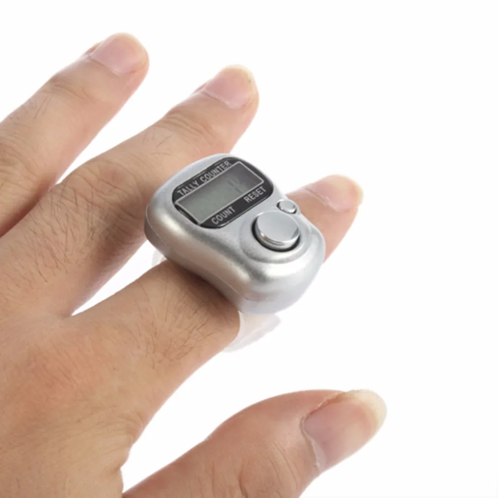 

1pc/2pc Portable Mini 5-Digit LCD Electronic Screen Digital Universal Hand Held Finger Ring Tally Counter for Outdoor Sports
