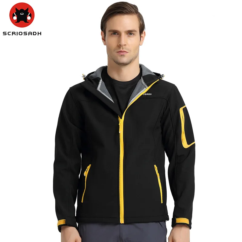 

SCRIOSADH Winter Outdoor Soft-shell Jacket Men Women Waterproof Keep Warm Coat Couples Outdoor Camping Hiking Fleece Jacket