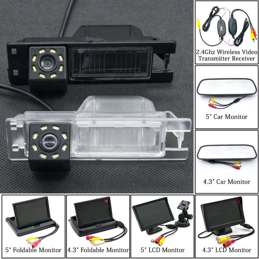 

8LED HD Car Rear View Camera Reverse 4.3 5 inch Backup Parking Monitor For Opel Astra Corsa Meriva Vectra Zafira Tigra Insignia