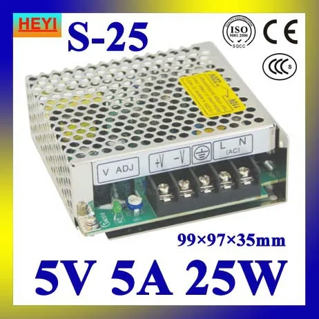 

LED power supply 5V 5A 100~120V/200~240V AC input single output switching power supply 25W 5V transformer