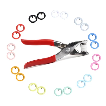 

100 sets of 9 MM hollow color buckle metal snap button with five claws 10 color + installation tools pliers