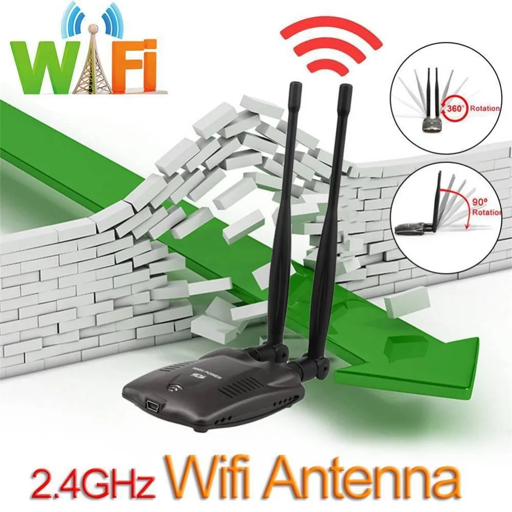 3000MW High Power Signal USB Wireless WIFI Adapter 2 Antenna 802.11bgn 150Mbps