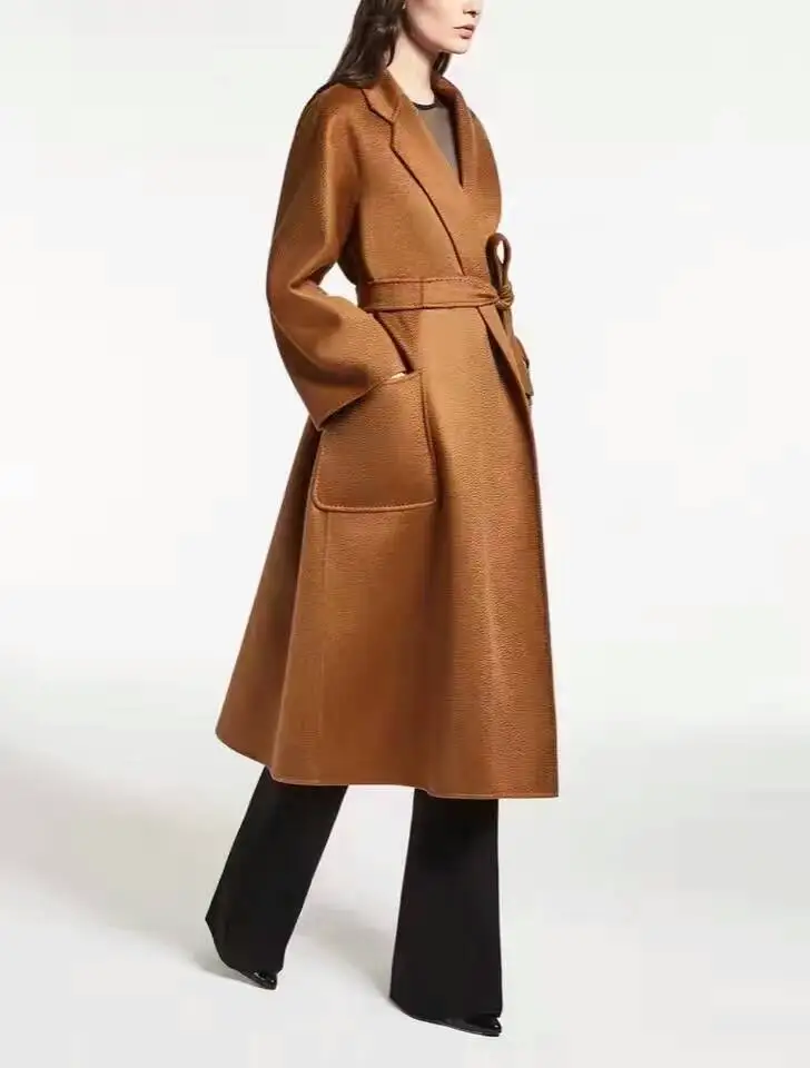 Mujer L'eau Femelle Incroyable Manteaux Caramel 100 Élégant De camel Chameau Abrigos Femmes Veste Camelhair D'hiver Femme Ondulations Manteau Hiver D'hiver pxwx6fTq