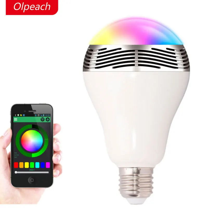 Olpeach speaker bluetooth 4.0 rgb leds light music light bulb lamp dimmerabile color out app control music player bluetooth-music-player : image Olpeach speaker bluetooth 4.0 rgb leds light music light bulb lamp dimmerabile color out app control music player bluetooth-music-player