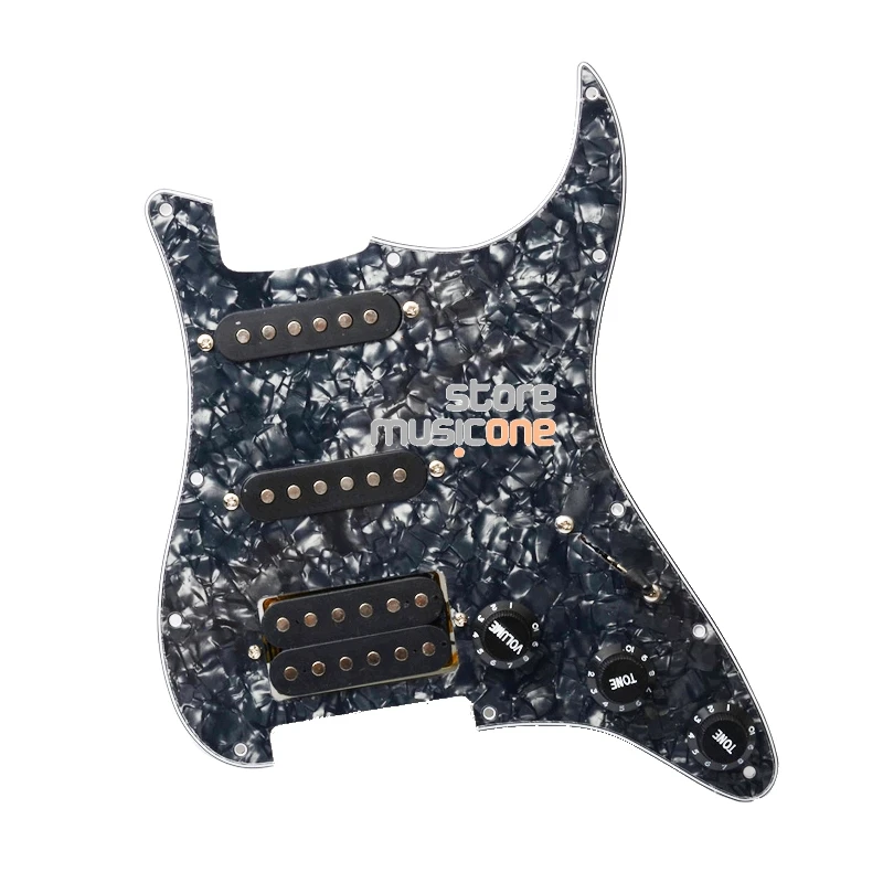 Многоцветная электрогитара Pickguard и черный SSH загружен Prewired scrachplate в сборе - Цвет: Black Pearl