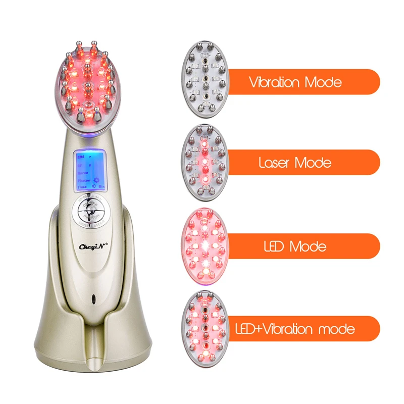 От выпадения волос Расческа rf EMS светодиодный фотонный лазер стимулирует массажка для волос головы ремонт кожи головы Возрожденный массаж Красота расческа для волос P46