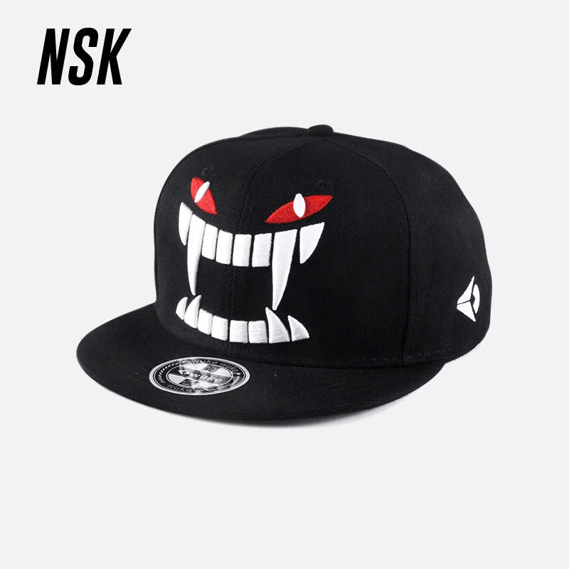

NSK Hip Hop Cap Print Punk Hats Adjustable Baseball Cap Sun Hat Women Snapback Cartoon Hat Men Flat Brim Casual Hat Summer Caps