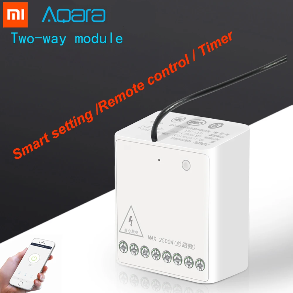 

Xiaomi Mijia Aqara Eigenstone Relay Two-way Control Module Wireless Controller 2 Channels Smart Home Work For Mijia APP Home kit