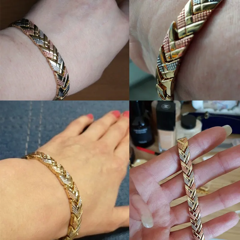 Женский браслет Escalus магнитный 3 тона золотой цвет|bracelets for|chain braceletbracelets for women |