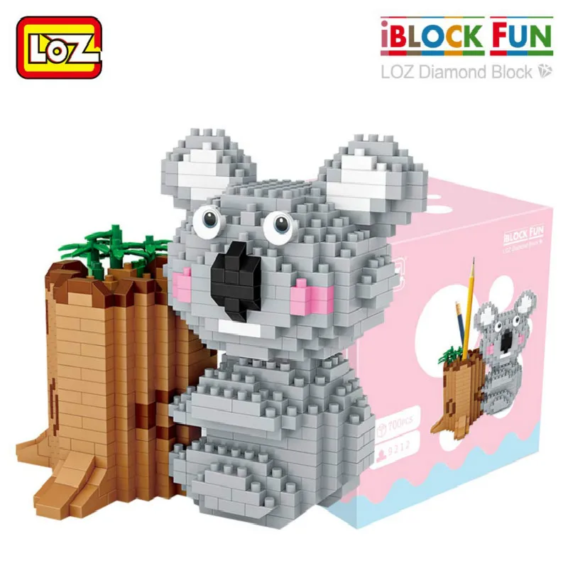 LOZ-Diamond-Blocks-Koala-Pen-Holder-Cute-Animal-Micro-Building-Brick-Blocks-Creative-Decompression-Toy-Children