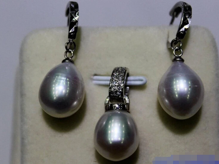 

Jewelry 00952 White fresh water pearl Earring 10.5x12mm set Alloy "Handmade