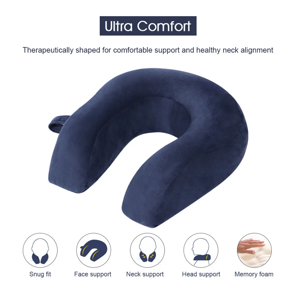 LANGRIA New U-Shaped Ergonomic Memory Foam Travel Car Air Flight Neck Pillow Support Headrest Cushion Soft Nursing Cushion 02