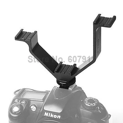 

Flash Triple Shoe V Bracket 12.5cm Wide Stand Holder LED video light microphones monitors