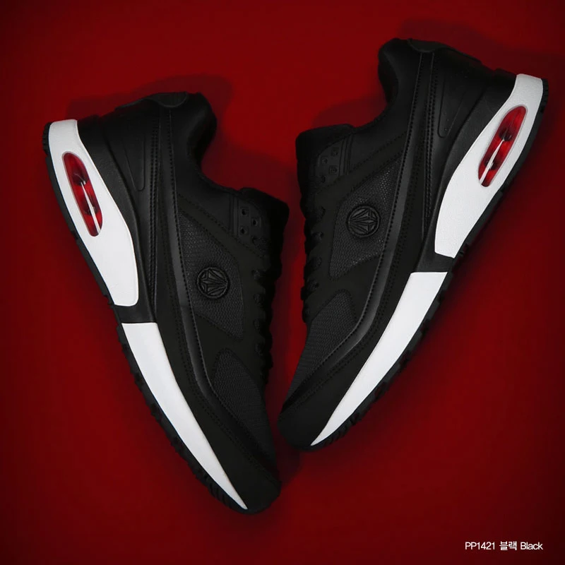 black leather training shoes