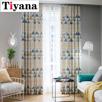 

Colorful Semi-blackout Curtains For Bedroom Living room Triangular tulle and curtains Kid's Room Tulle cortina para sala P089X