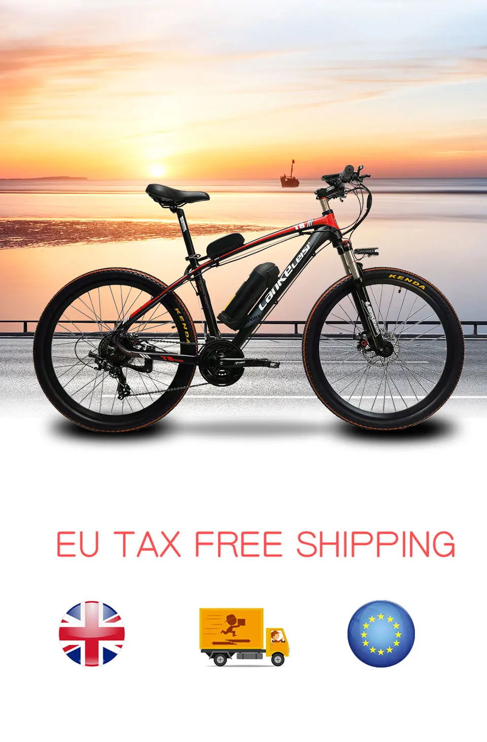 Perfect CyrusherT8 Mans Fast 21 Speeds Moutain Electric Bicycle 250Watt 48V 10AH Disc Brakes 19KG Mountain Ebike  17X26Inch 5