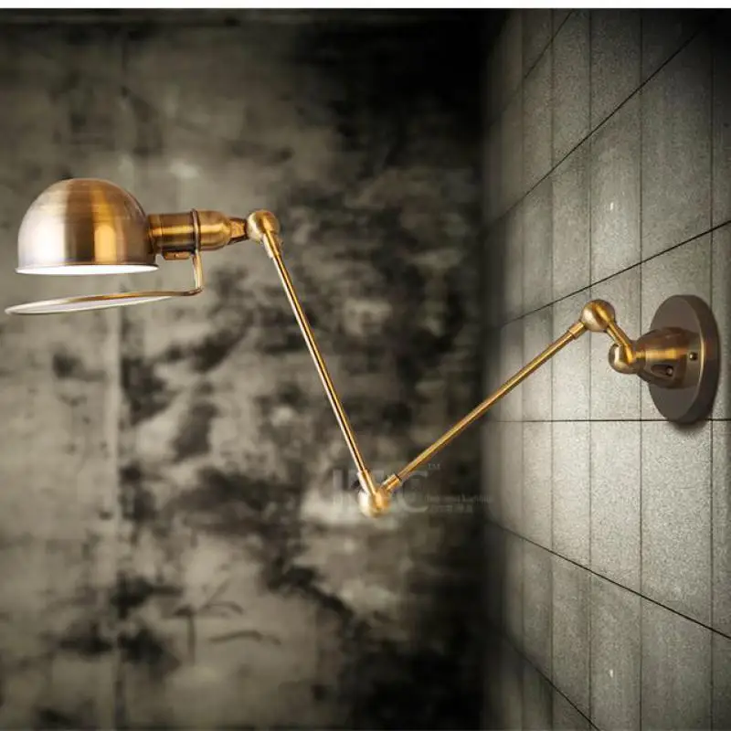 Gold Adjustable Mechanical Arm wall light abajur American Industrial Lamps Vintage font b Bar b font