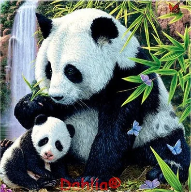 

Panda Animal Arts Needlework Embroidery DIY DMC Cross Stitch Kits Crafts 14CT Unprinted Home Decor Handmade