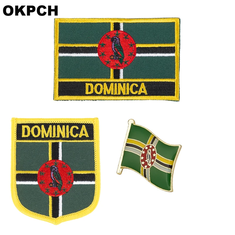 Dominica Национальный флаг вышитые железные нашивки для одежды металлические значки