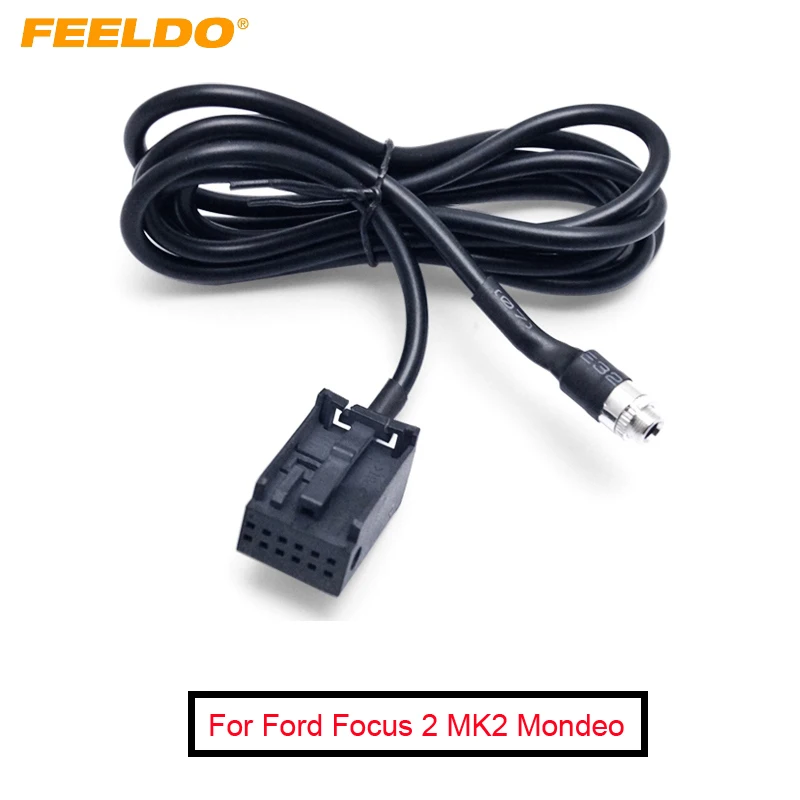 

FEELDO 10Pcs Car Radio CD Player Auxiliary Aux Audio Cable For Ford Focus 2 MK2 Ford Mondeo Aadpter Wire #AM1406