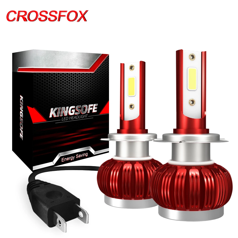 

CROSSFOX Car Styling H1 luces LED Auto Lamp Bulbs H7 H8 H9 H11 9005 HB3 9006 HB4 H4 LED lampada Car Headlights 12V 6000K Lights