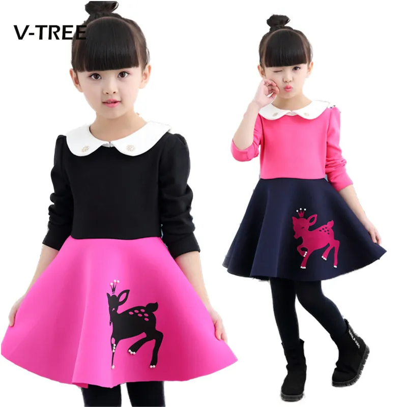 Autumn Winter Girls Dress 3 Styles Christmas Clothes Dress For Girls Cute Deer Princess Party Dress Kids Children Clothing Autumn Winter Girls Dress 3 Styles Christmas Clothes Dress For Girls Cute Deer Princess Party Dress Kids Children Clothing