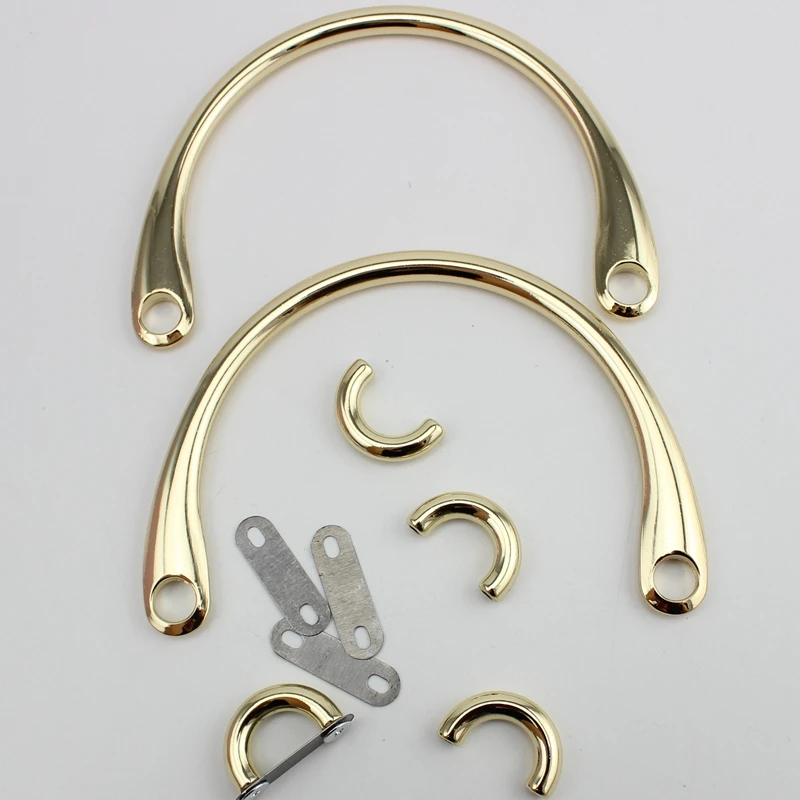 

5 pairs High-grade hand-rolled metal ring leather bag handle hardware accessories female Full set of Brand bags