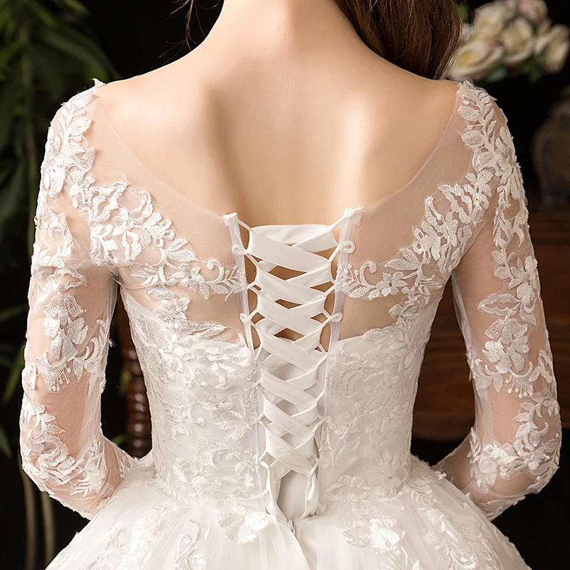 Элегантное белое кружевное свадебное платье с вышивкой, милое бальное платье, свадебное платье размера плюс, Vestido De Noiva 30