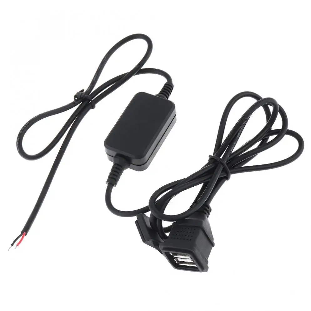 5V 3A 15W 142CM Универсальный двойной водонепроницаемый автомобильный USB Кабель зарядного устройства для мотоцикла/автомобиля/RV