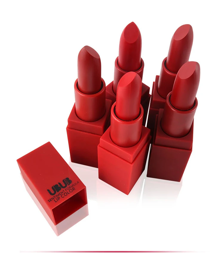 UBUB 5 Colors Lipstick Smooth Moisturizing Long-lasting Waterproof Lip Stick Brown Matte Lip Stick Nude Red Velvet Lipsticks Set (11)
