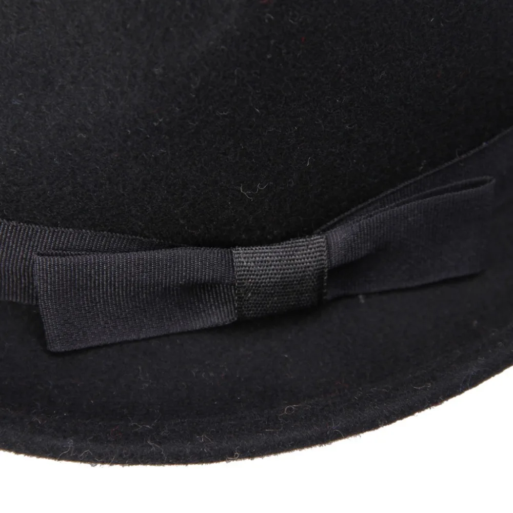 Wool Felt Trilby Fedoras Hat Short Brim 