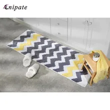 Enipate ковер с вертикальными полосками, ковер для спальни с желтыми полосками, очень толстый нескользящий коврик для ванной и душа из мягкой микрофибры